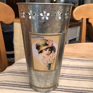 Pretty galvanized vase vintage picture